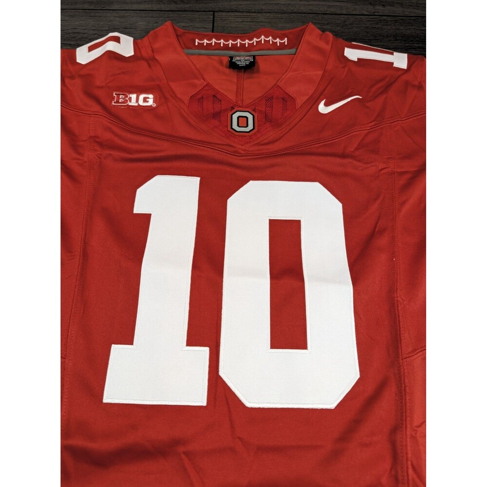 Julian Sayin #10 Red Buckeye Stripe 2026 OSU Ohio State Football Jersey Small - Picture 4 of 4